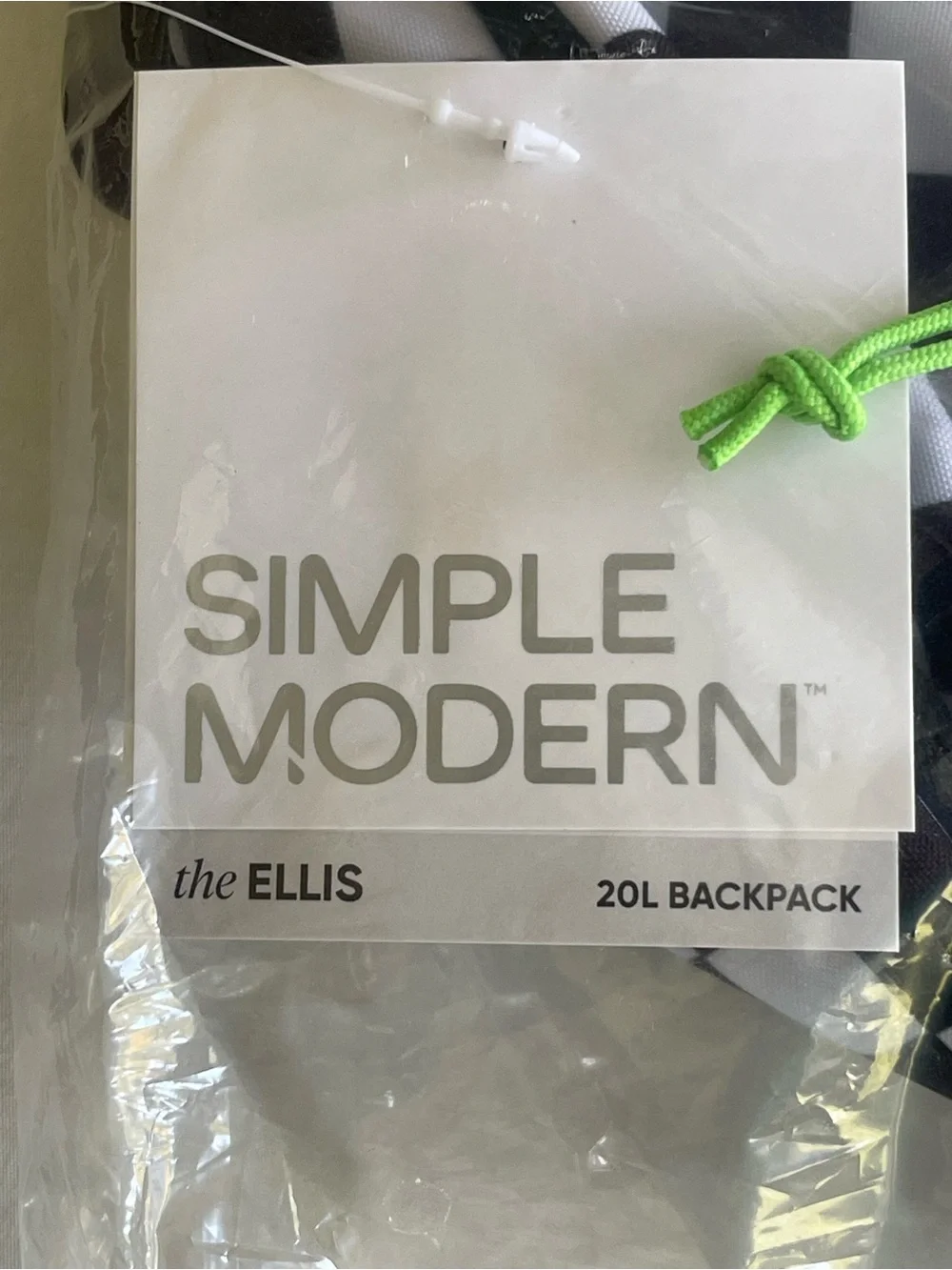 Simple Modern Black & White Checkered Backpack with Neon Green Accents